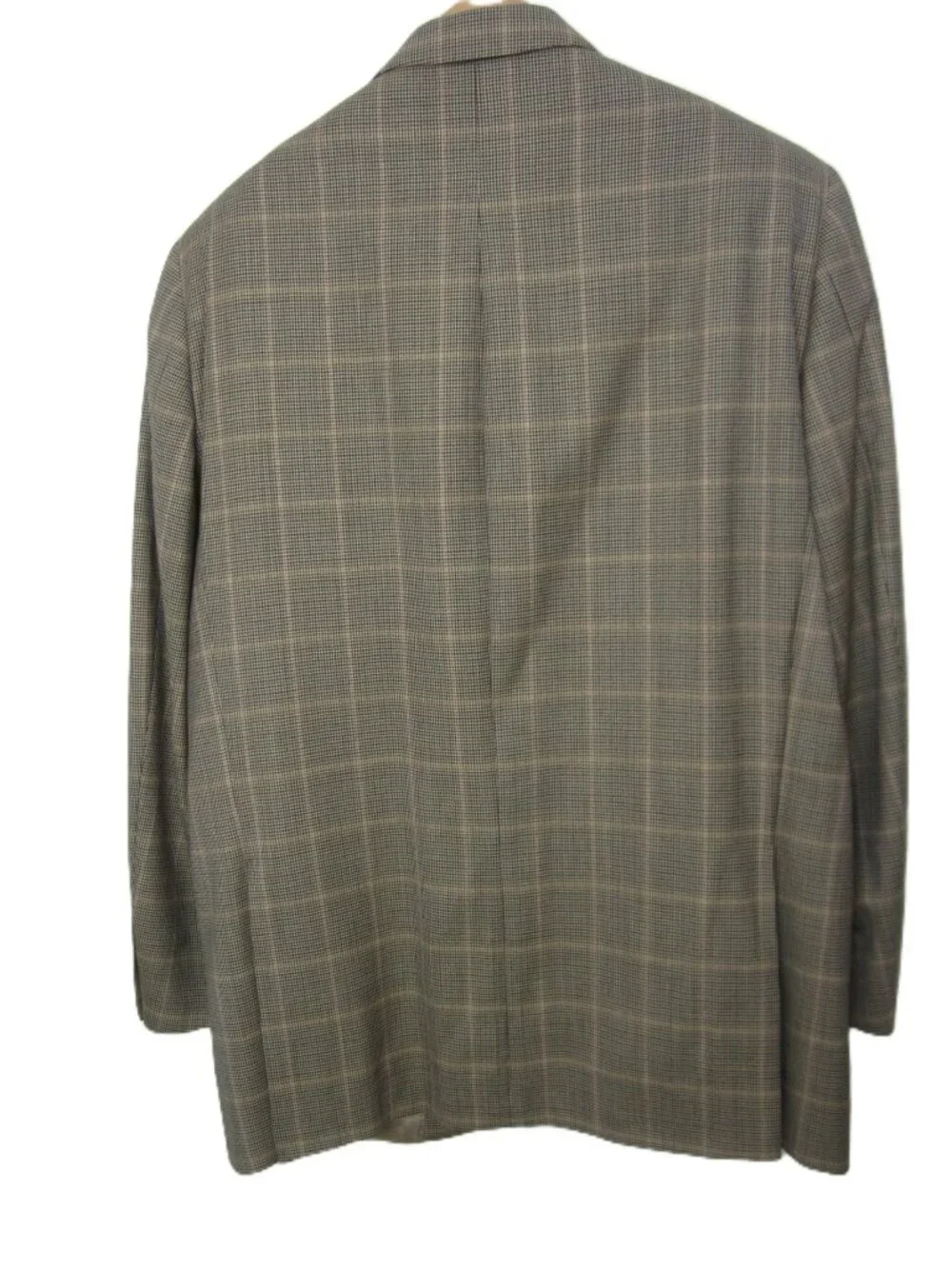 Peter Millar 44T 44 Tall 44L 100% Wool Glen Plaid Sport Coat Tan Beige Black